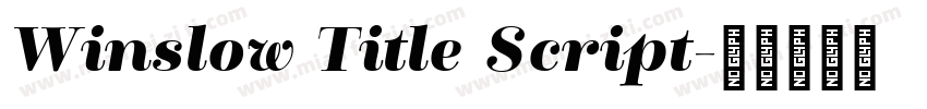 Winslow Title Script字体转换